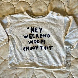 Zara baby oversized crop sweater